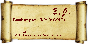 Bamberger Járfás névjegykártya